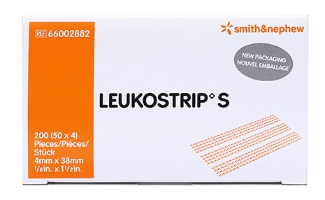Leukostrip Skin Tone 4mm x 38mm (50 pouches of 4)