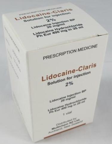 Lidocaine 2% -Claris Hyd Vial 5 x 20ml