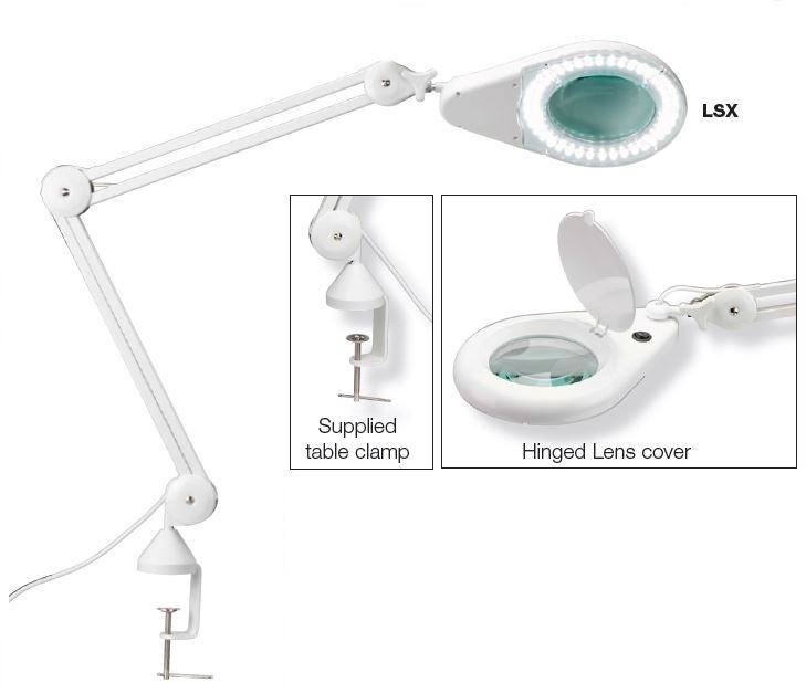 Magnifying Light LED Round  6 x magnification - With Table Clamp