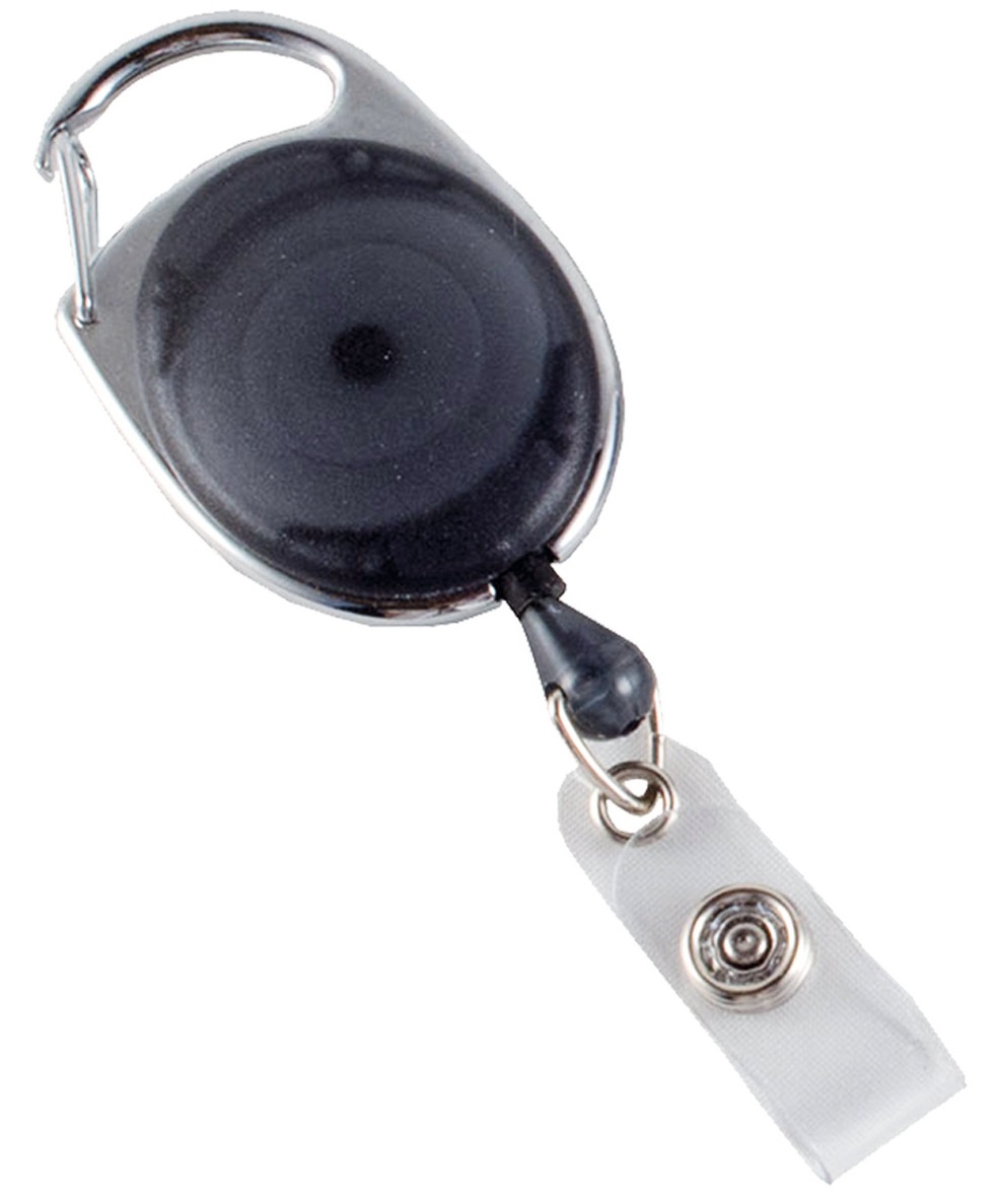 Retractable ID Tag with Holder with Clip - Black