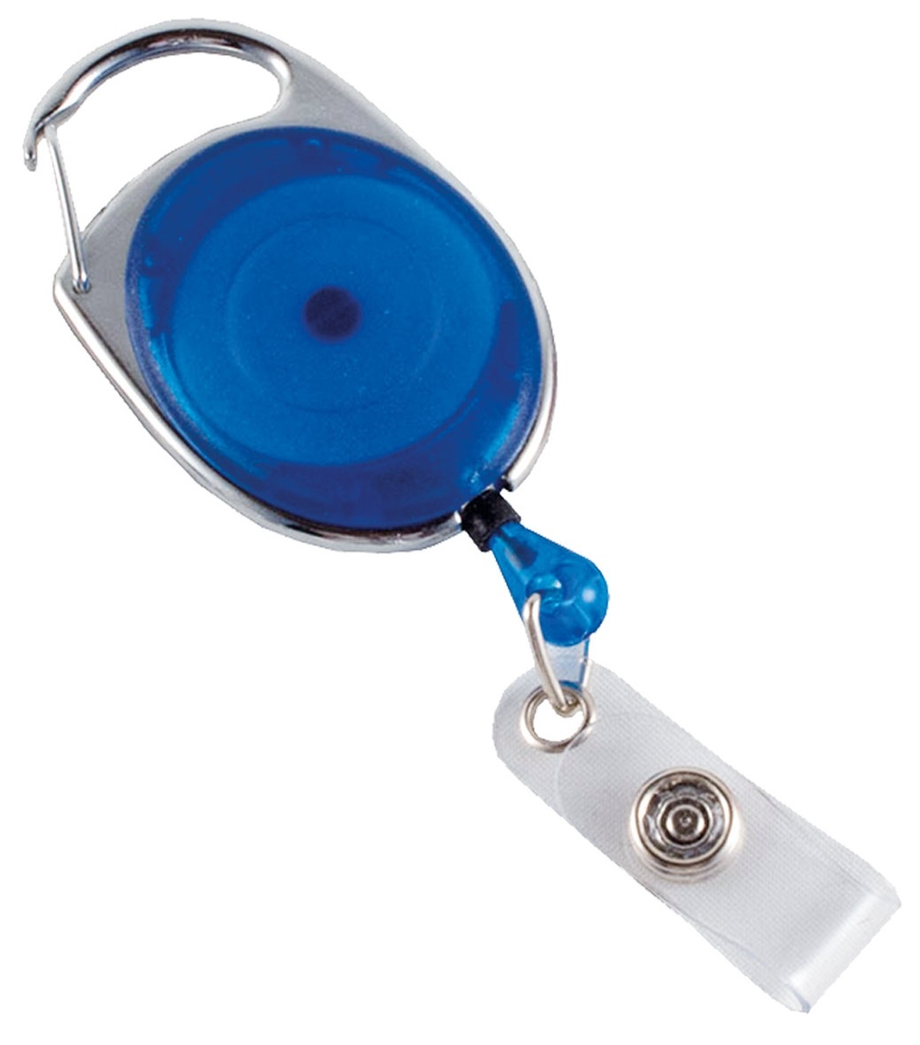 Retractable ID Tag with Holder with Clip - Blue