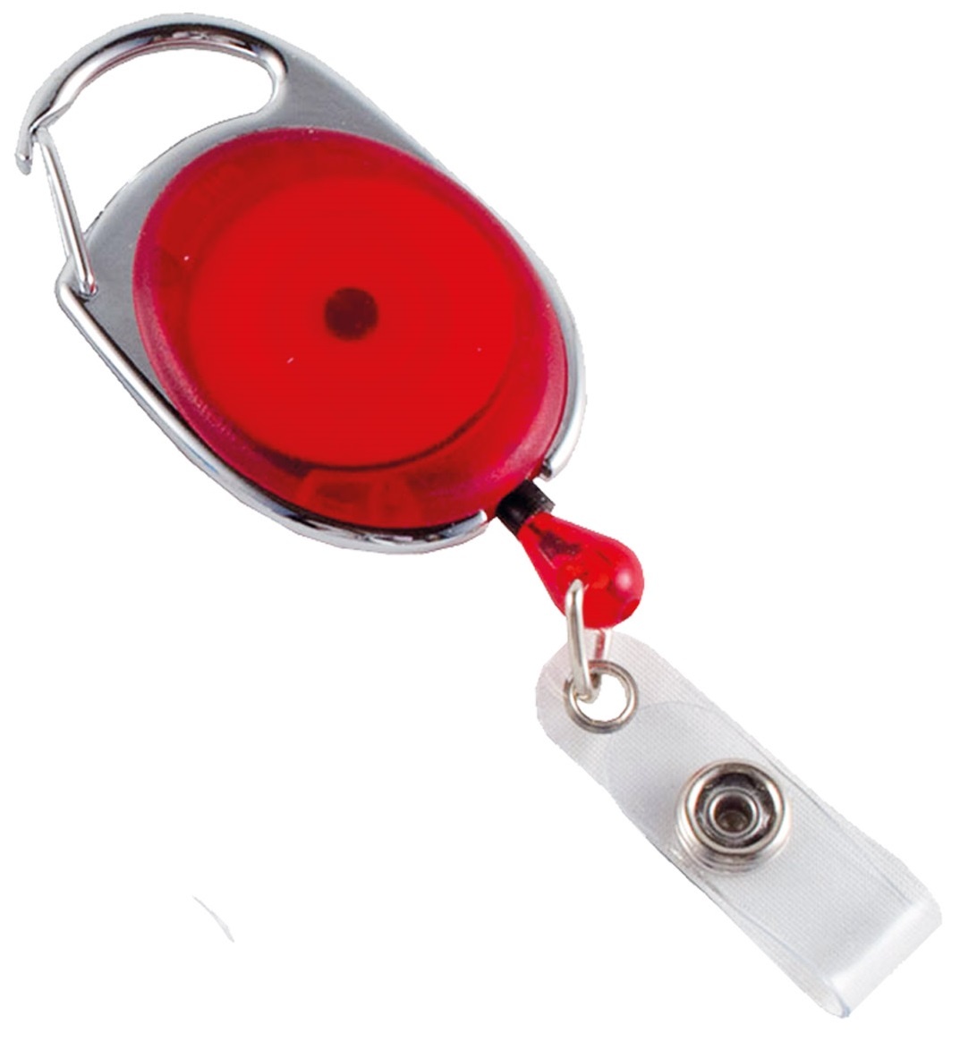 Retractable ID Tag with Holder with Clip - Red