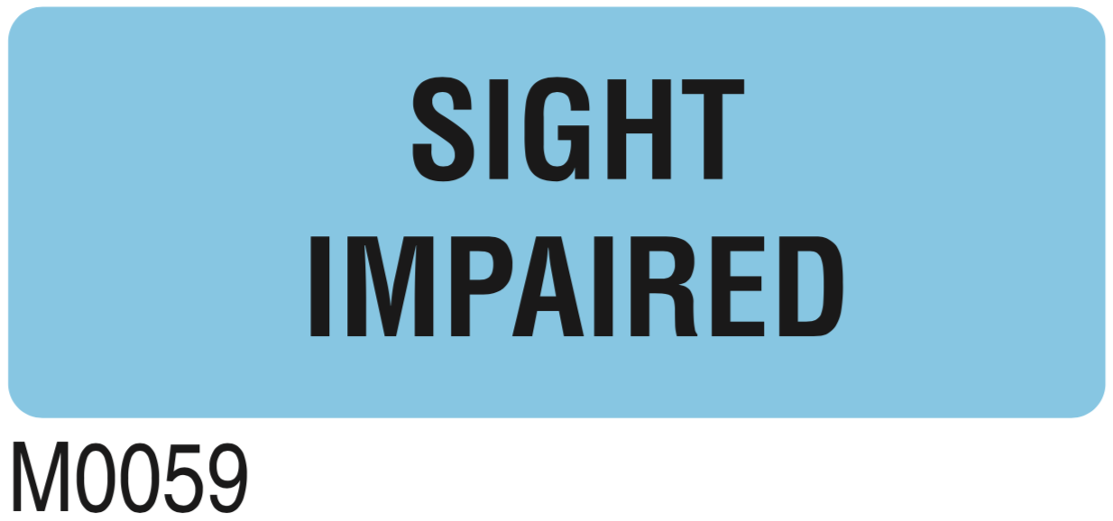 Labels - Sight Impaired