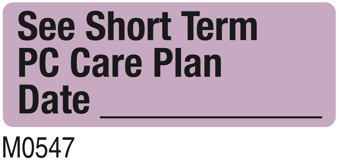 Labels - Short Term Care Plan