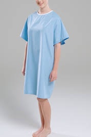 Reusable Gown Patient Short 2 Back ties, Short Sleeve Blue