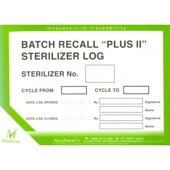 Meditrax Batch Recall Plus II Log Book