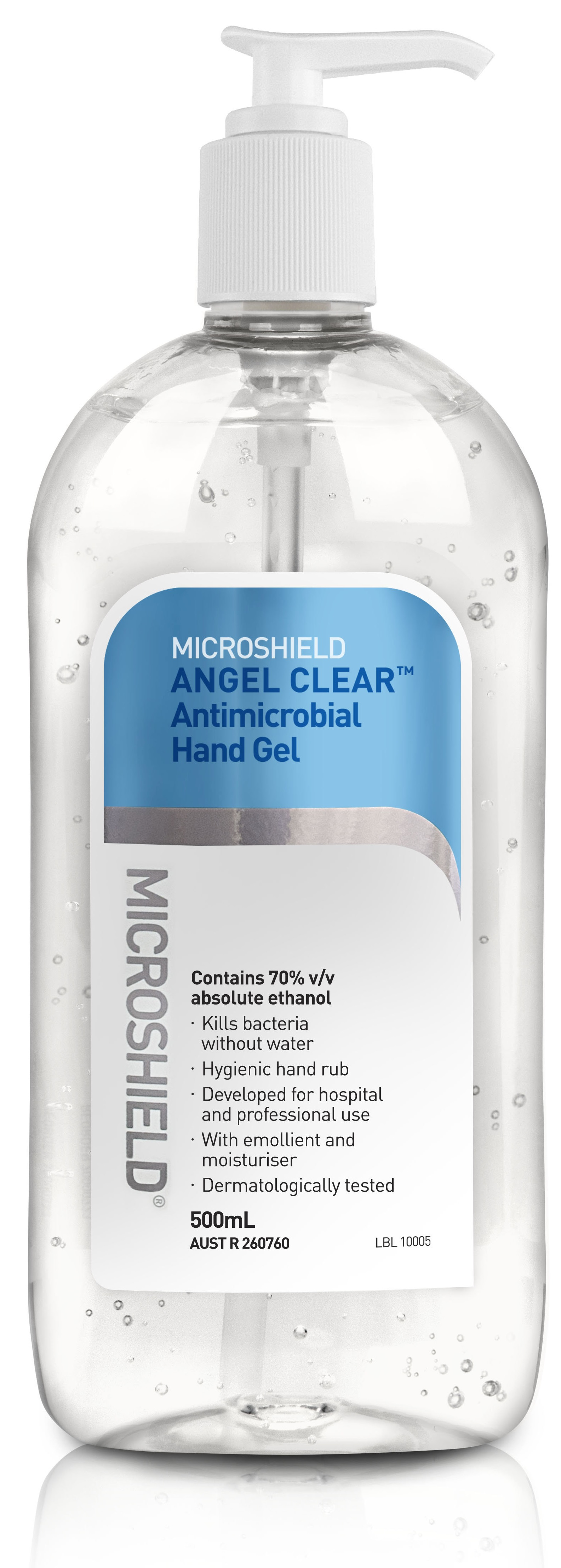 Microshield Angel Clear Antimicrobial Hand Gel 500ml
