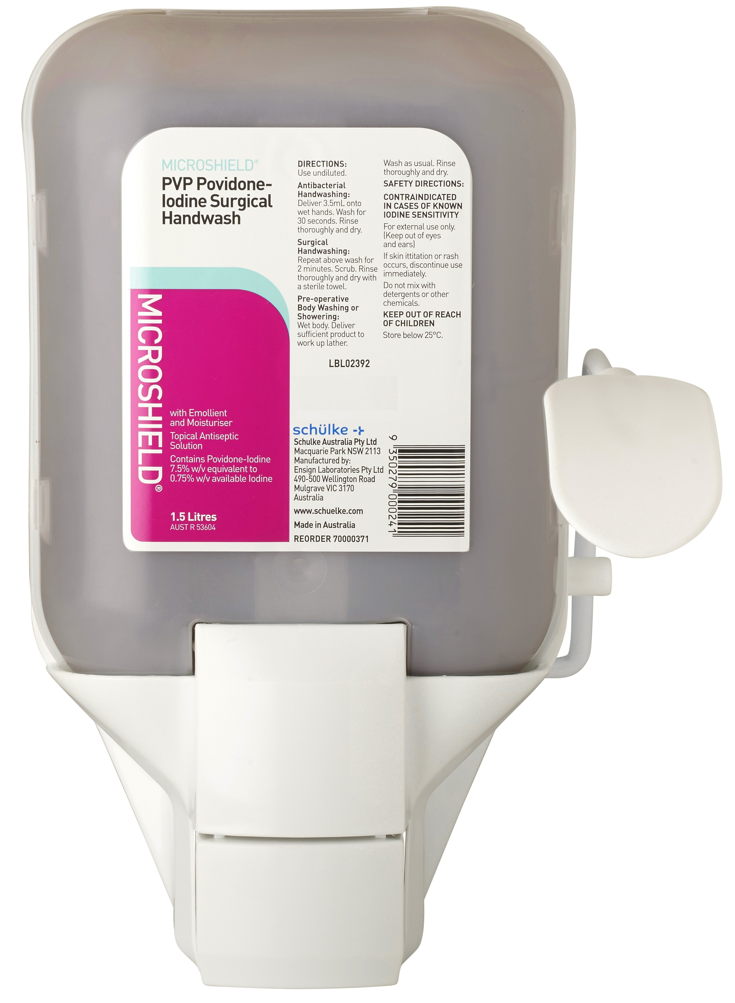 Microshield Povidone-Iodine Surgical Handwash 1.5L