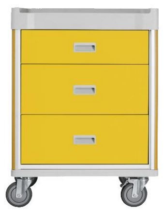 Milano Isolation Cart Base Unit Yellow - Drawers 0,1,2