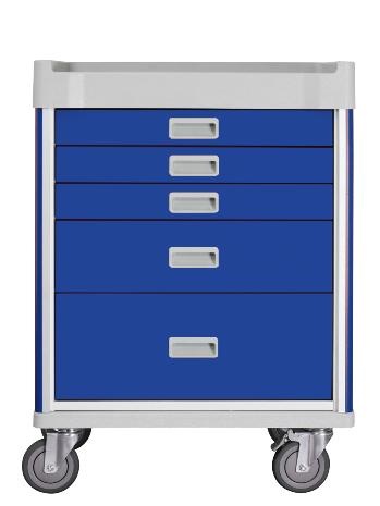 Milano Anesthesia Cart Base Unit Blue - Drawers 3,1,1