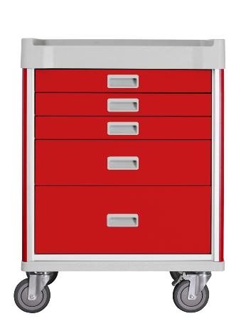 Milano Emergency Cart Base Unit Red - Drawers 3,1,1