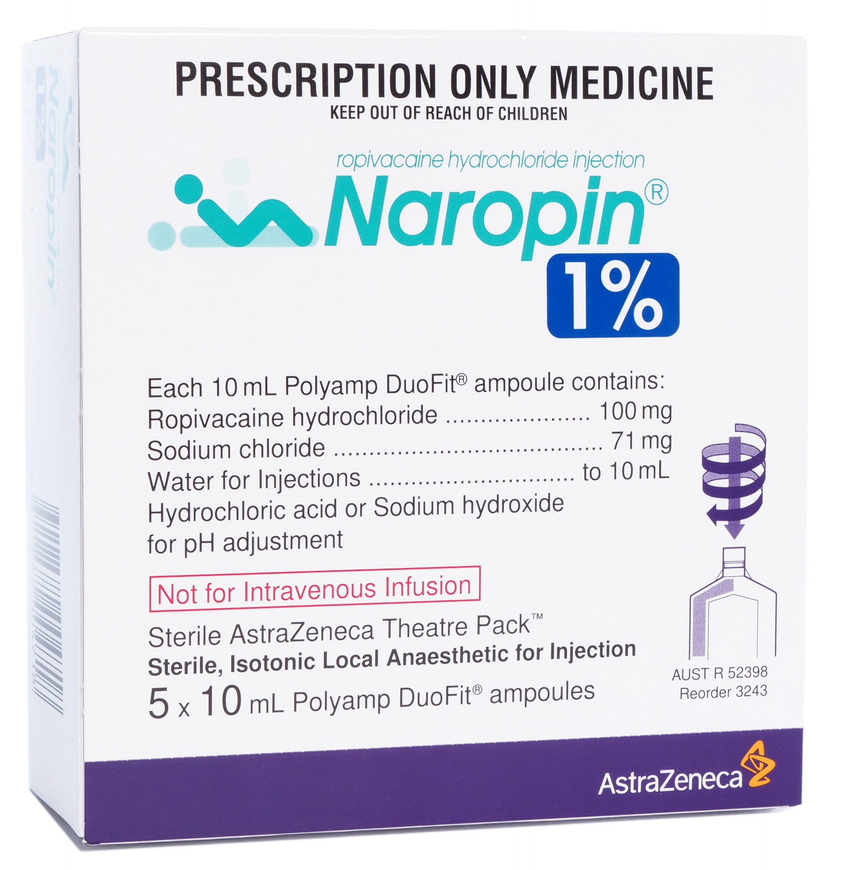 Naropin 1% amps 5 x10ML