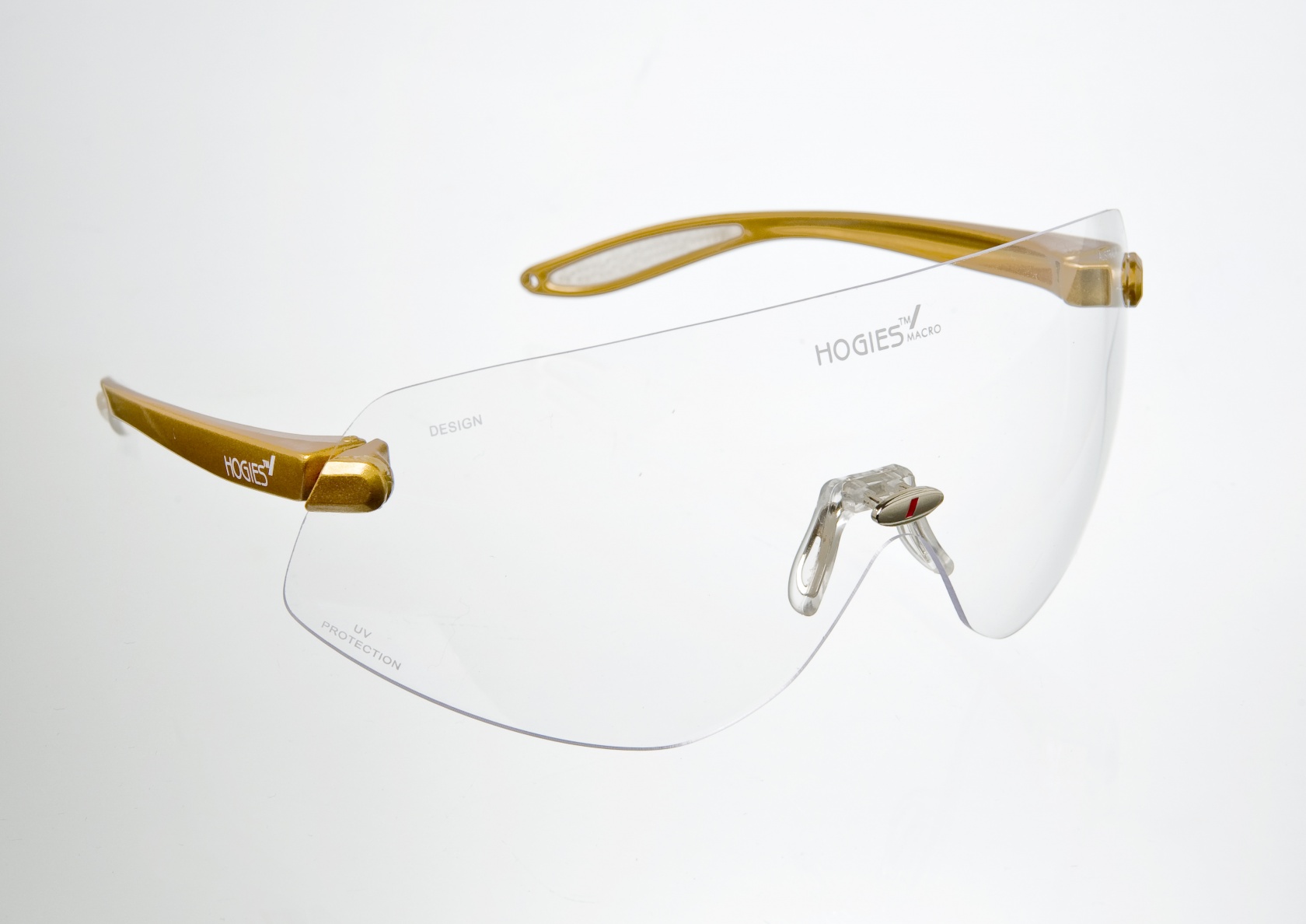 Glasses Hogies Eyeguard Clear Lens Gold arms