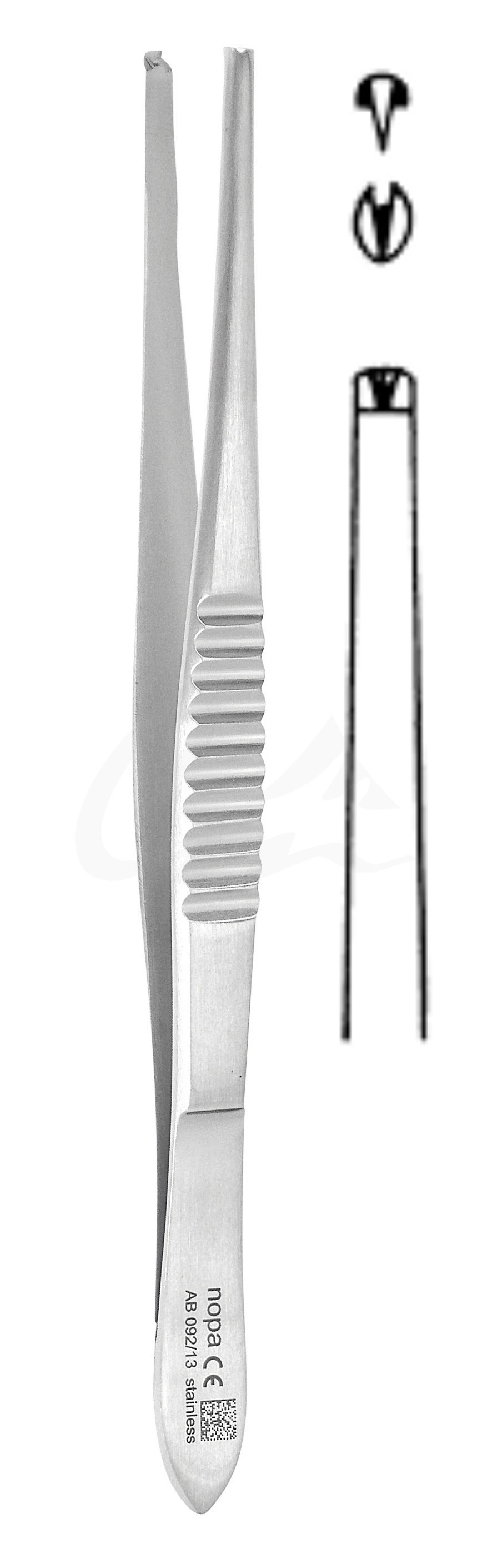 Nopa Modell USA Tissue Forcep 1x2 Teeth 18cm