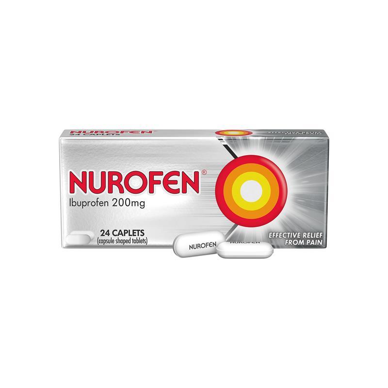 Nurofen Caplets Pain Relief 200mg Ibuprofen 24