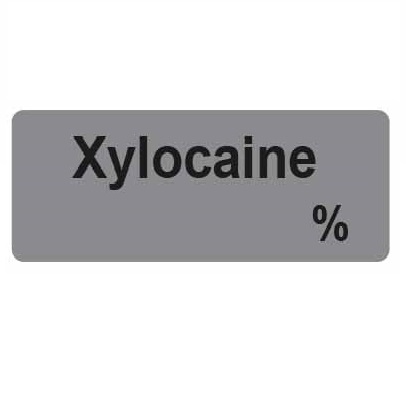 Labels - Xylocaine Black on Grey