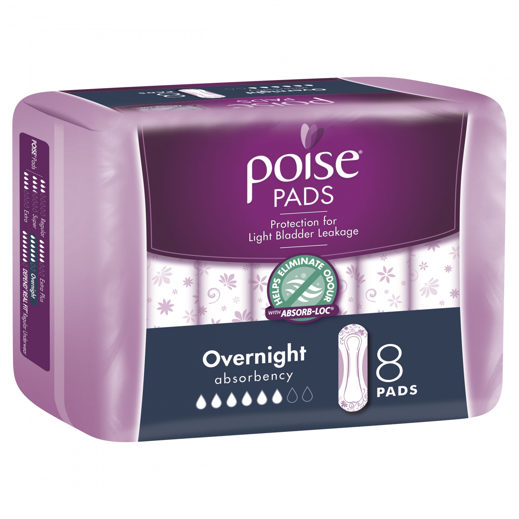 Poise Pads Overnight 8