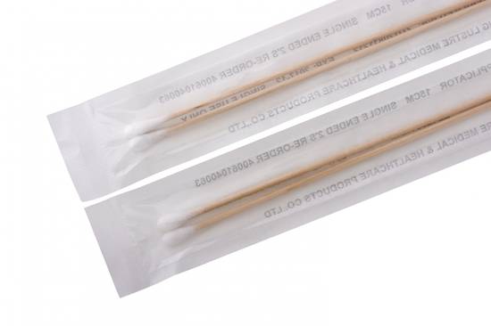 Cotton Applicators Single End Wooden Stem Sterile 2's - 15cm