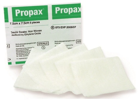 Propax Gauze Swab Non Woven 5's Sterile 7.5cm x 7.5cm -  Each