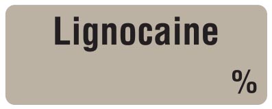 Labels - Lignocaine