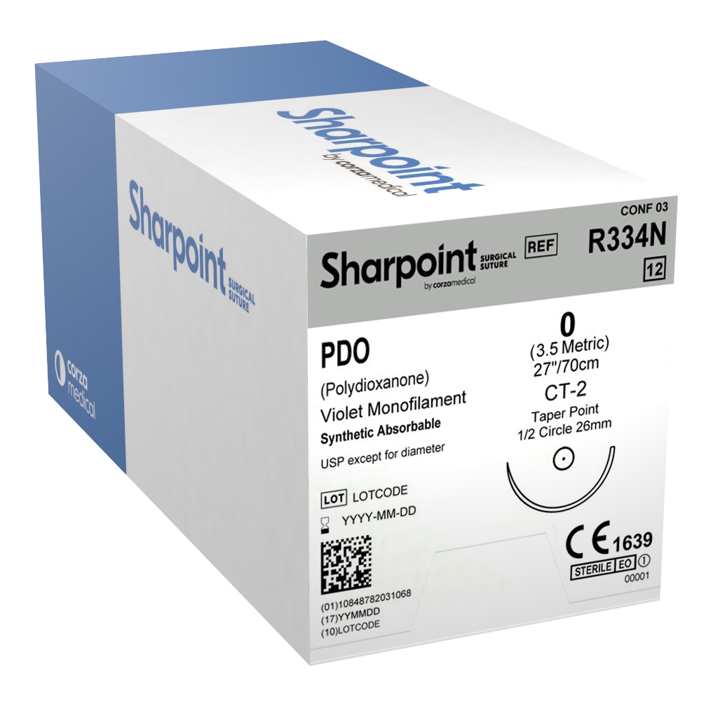 Sharpoint Plus Suture PDO 1/2 Circle TP 0 26mm 70cm Violet