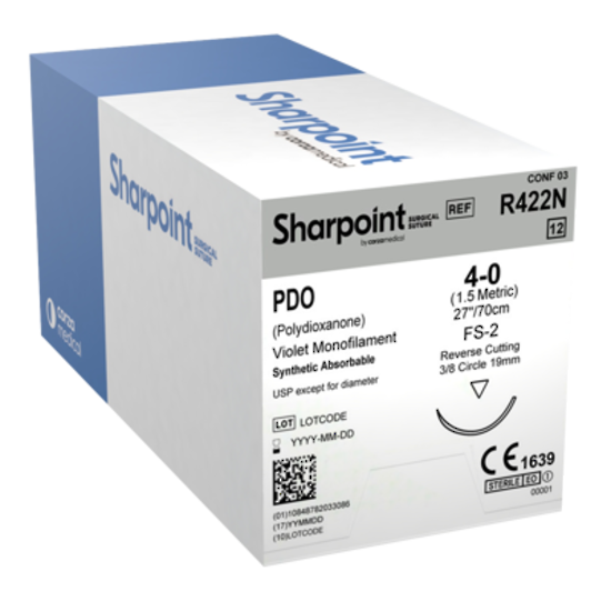 Sharpoint Plus Suture PDO 3/8 Circle RC 4/0 19mm 70cm Violet