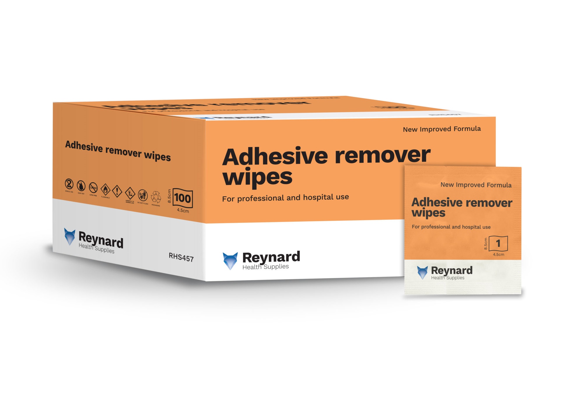 Reynard Adhesive Remover Wipes 8.5cm  x  4.5cm