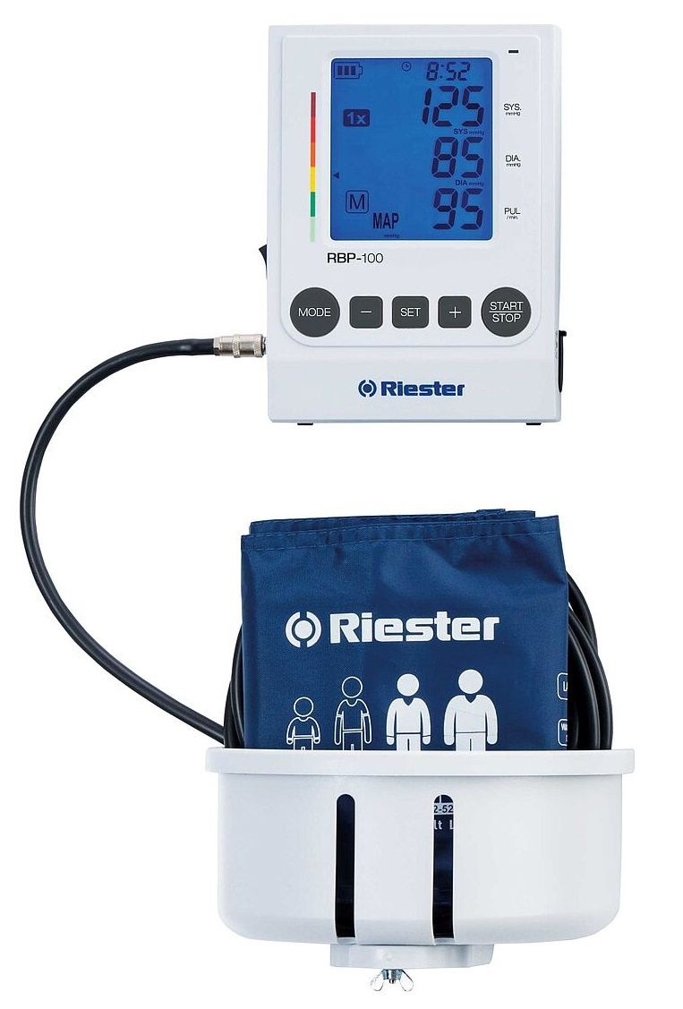 Riester RBP-100 Clinical Grade Digital BP Monitor with Adult Cuffs - Wall Model