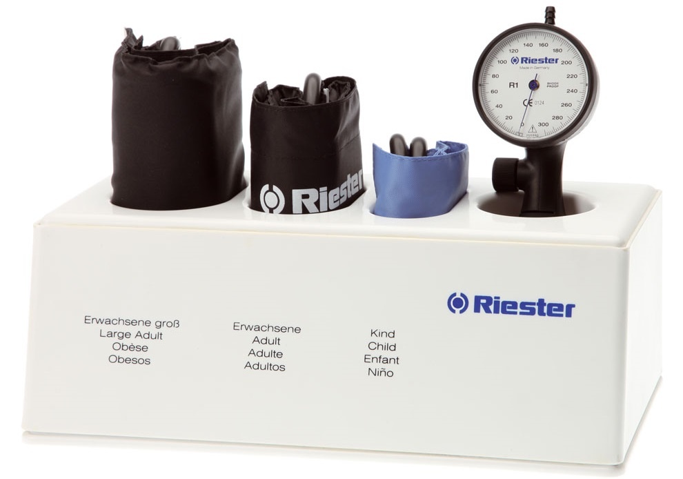 Riester Sphygmomanometer R1 Shock-Proof White LF 1-tube with 3 cuffs