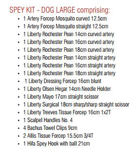Spey Kit for Dog Large
