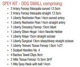 Spey Kit for Dog Small