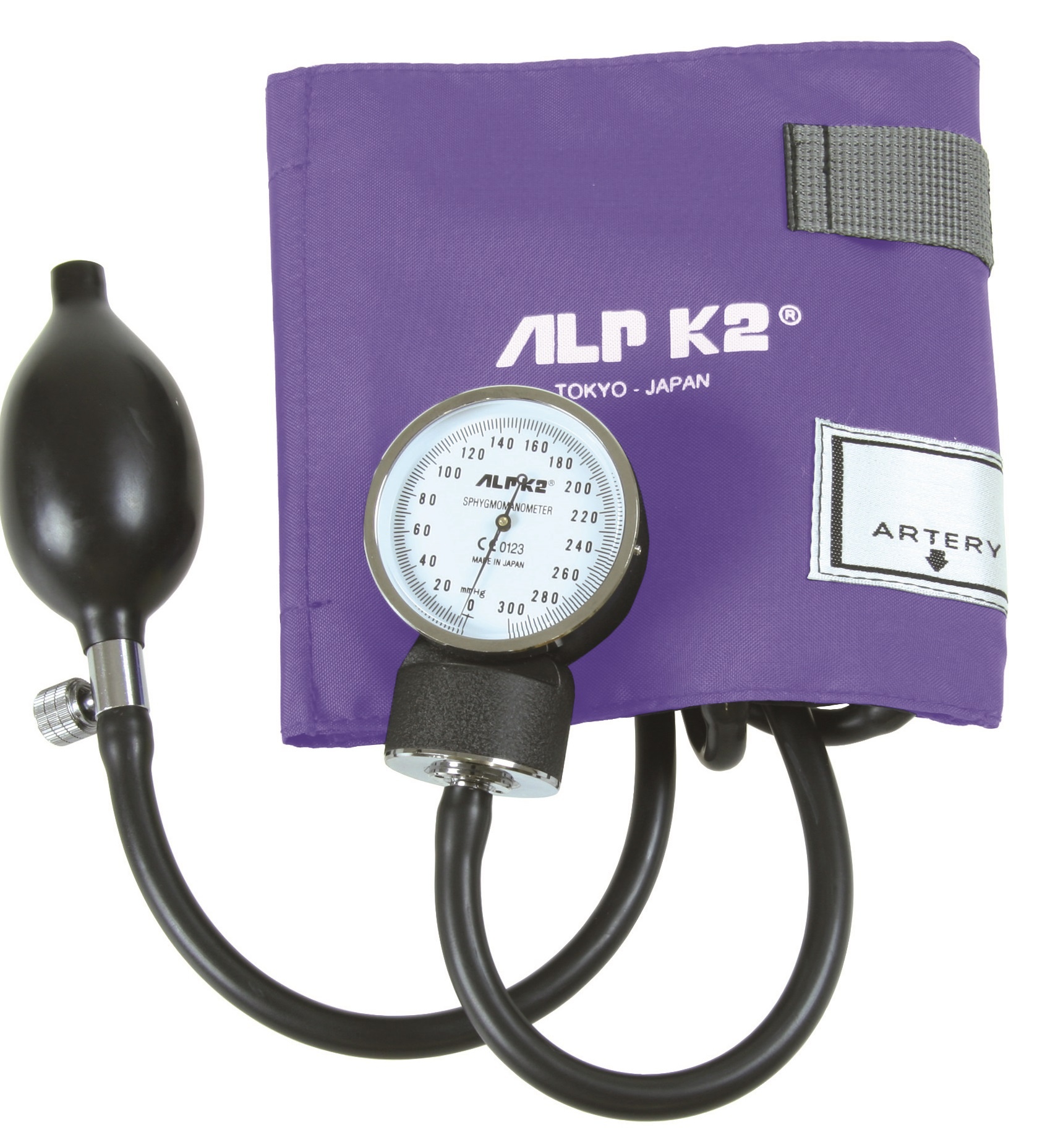 AlpK2 Two Hand Aneroid Sphygmomanometer Purple Clam Shell