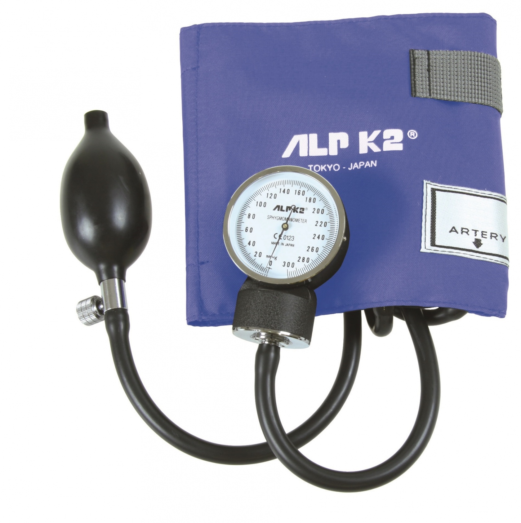 AlpK2 Two Hand Aneroid Sphygmomanometer Royal Blue Clam Shell