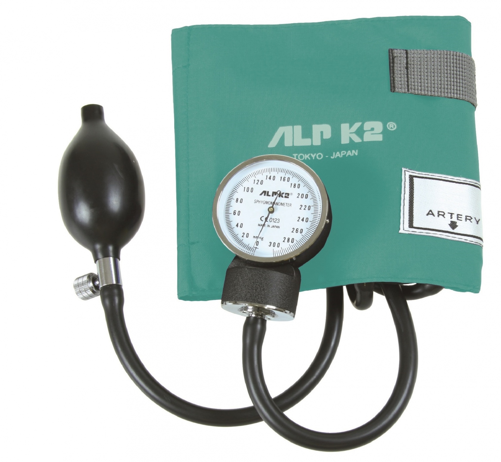 AlpK2 Two Hand Aneroid Sphygmomanometer Teal Clam Shell