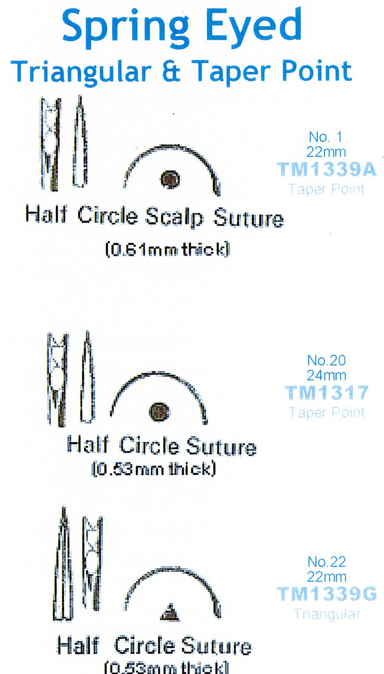 KAT-Eyed Half Circle Taper Point Spring Eye 24mm No.20 Pkt of 2