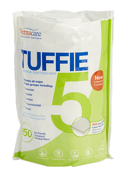 Vernacare Tuffie 5 Hospital Grade Disinfectant Wipe