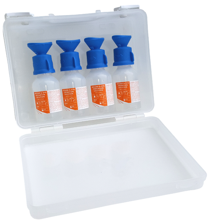 Wound and Eye Wash Station Clip Case includes 4 x 100ml Saline