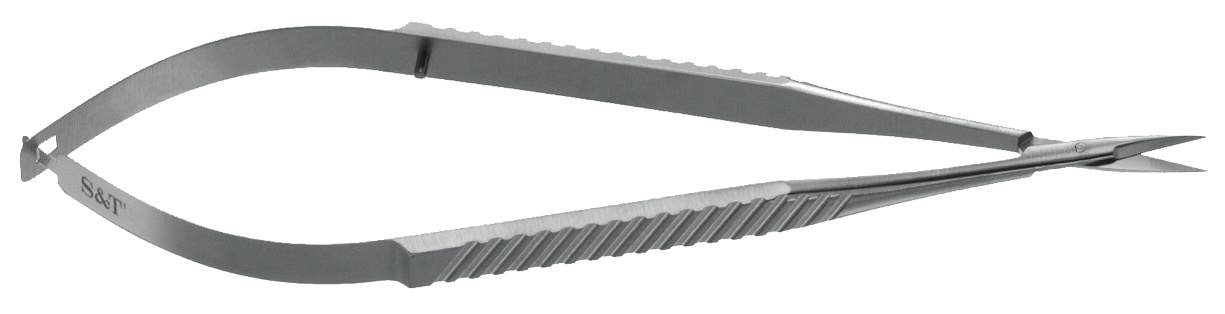 S&T Scissor Adventitia 15cm SAS-15T Flat Handle Straight Fine Serrated 19mm Blade image 0