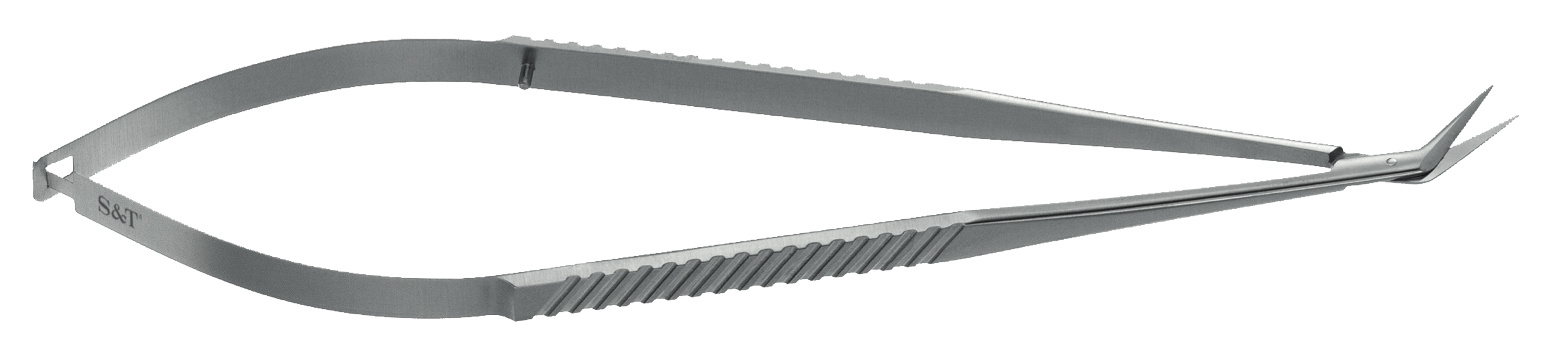 S&T Scissors Adventitia 18cm SAA-18 Flat Handle Angulated 45 Degrees 12mm Blade image 0