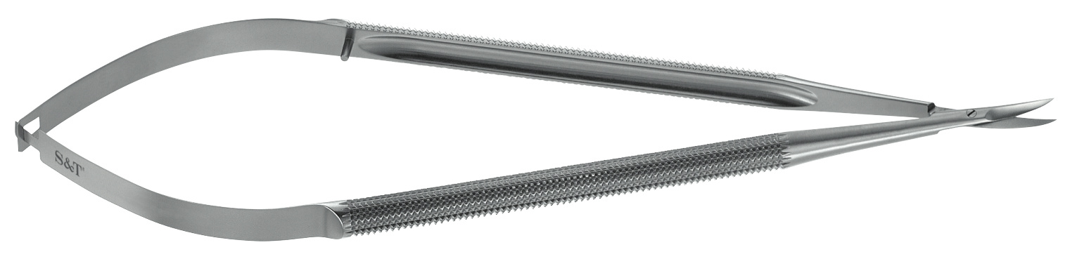 S&T Scissors Adventitia 18cm SAC-18R-8 Round Handle 14mm Curved Blade image 0