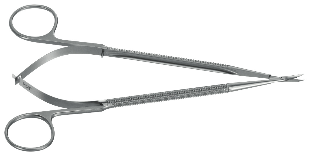 S&T Dissection Scissors By Blondeel 18cm SDC-18 R-8-2R Round Handle with 2 Ring Grips 15mm Curved Blades image 0