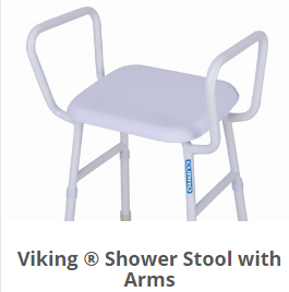 Shower Stool Adjustable Height no back with arms image 0