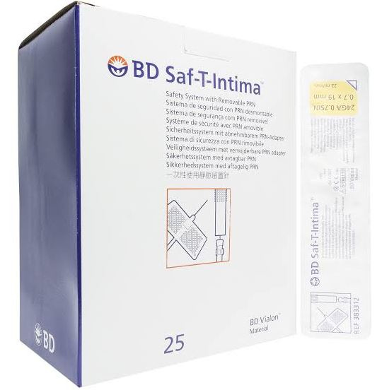 BD Saf-T Intima WITHOUT Y Adaptor 24g x 0.75 Yellow - Box 25 image 1