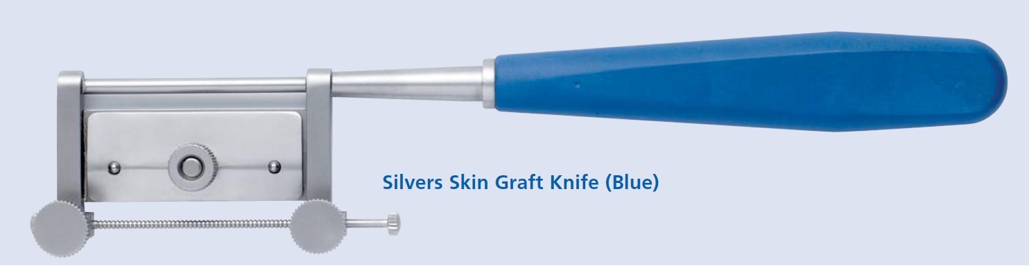 Swann Morton Skin Graft Handle Stainless Steel (BLUE) Silvers image 0