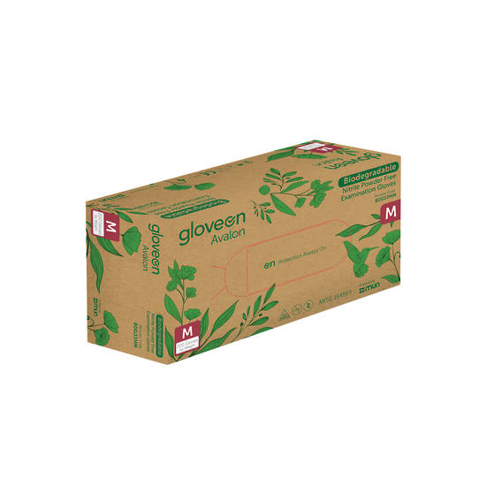 GloveOn Avalon Biodegradable Nitrile Exam Gloves Powder Free Box of 200 Medium image 2