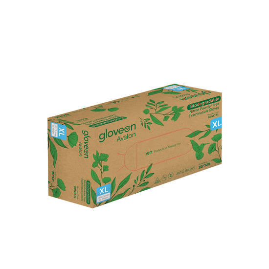GloveOn Avalon Biodegradable Nitrile Exam Gloves Powder Free Box of 180 X-Large image 2