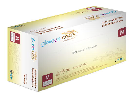 GloveOn COATS Latex Exam Gloves Powder Free Box of 100 Small image 3
