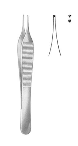 Nopa Micro-Adson Tissue Forcep 1x2 Teeth Fine 0.5mm Tip 12cm image 0