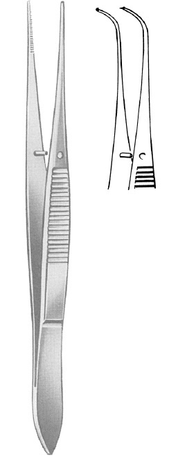 Nopa Graefe Iris Forcep 1x2 Teeth 10cm Full Curved image 0