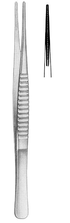 Nopa De Bakey Atraumatic Vascular Tissue Forcep Straight 1.5mm Tip 20cm image 0